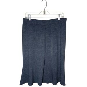 St. John Collection Santana Knit Fit And Flare Skirt Size 12 in Gray Wool Blend